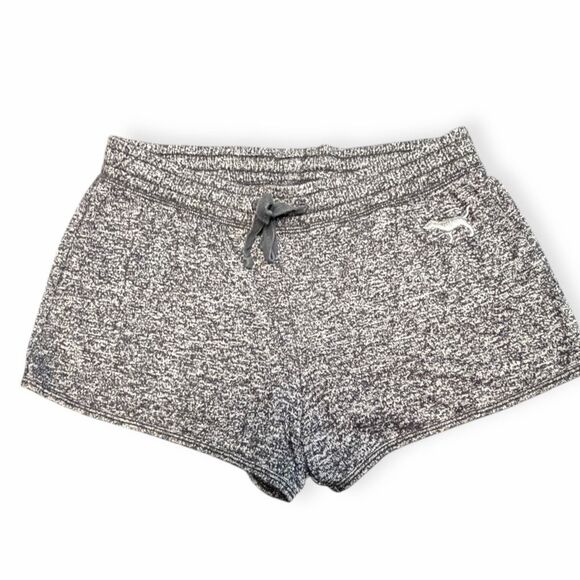 PINK VICTORIA’S SECRET Women’s Gray Marled Drawstring Lounge Sleep Shorts Size X - Picture 1 of 4